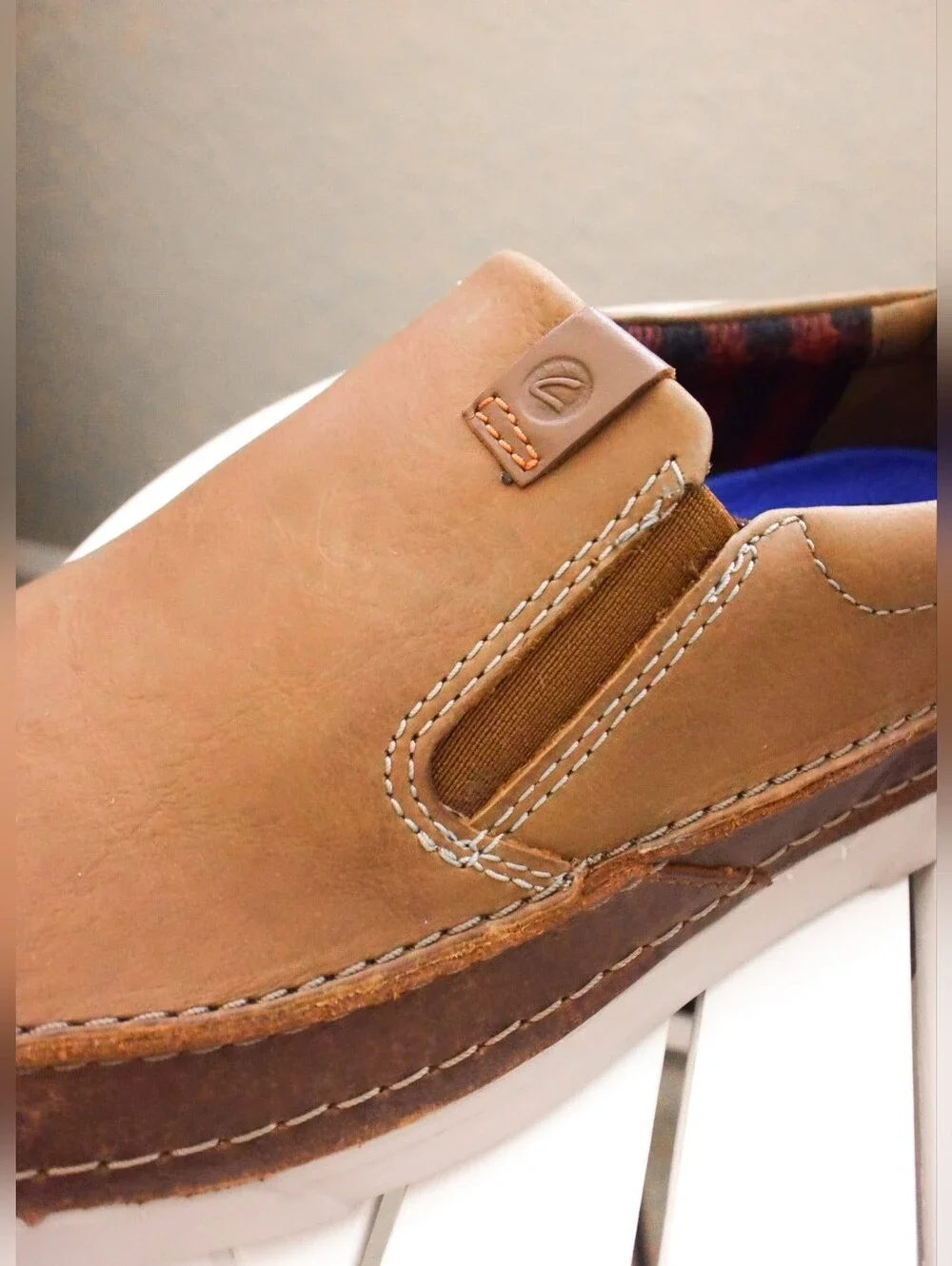 *CLARKS* Gereld Step Tan Leather Slip-On Loafer/Boat Shoes - Size 10M - NEW!